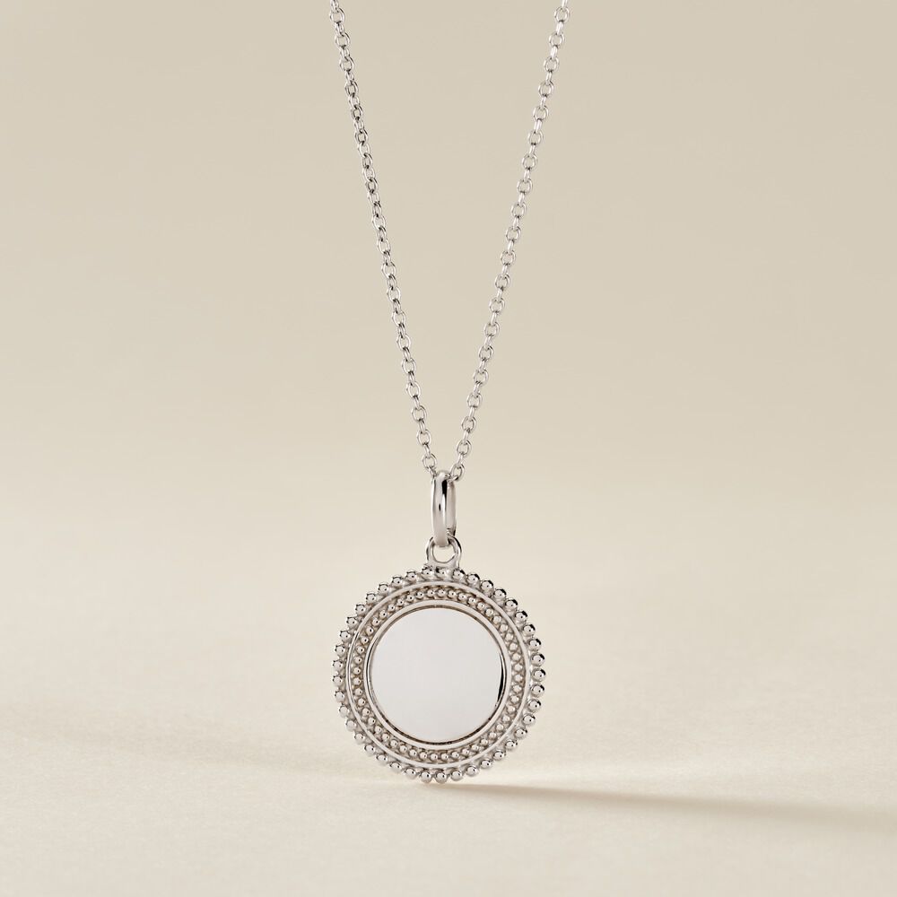 Pendentif Ashe Argent Blanc - M&eacute;dailles et m&eacute;daillons Femme | Marc Orian