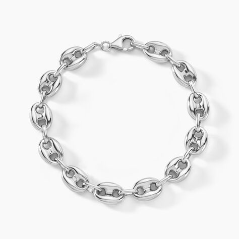 Bracelet Carrus Maille Grain De Cafe Argent Blanc - Bracelets mailles Homme | Marc Orian