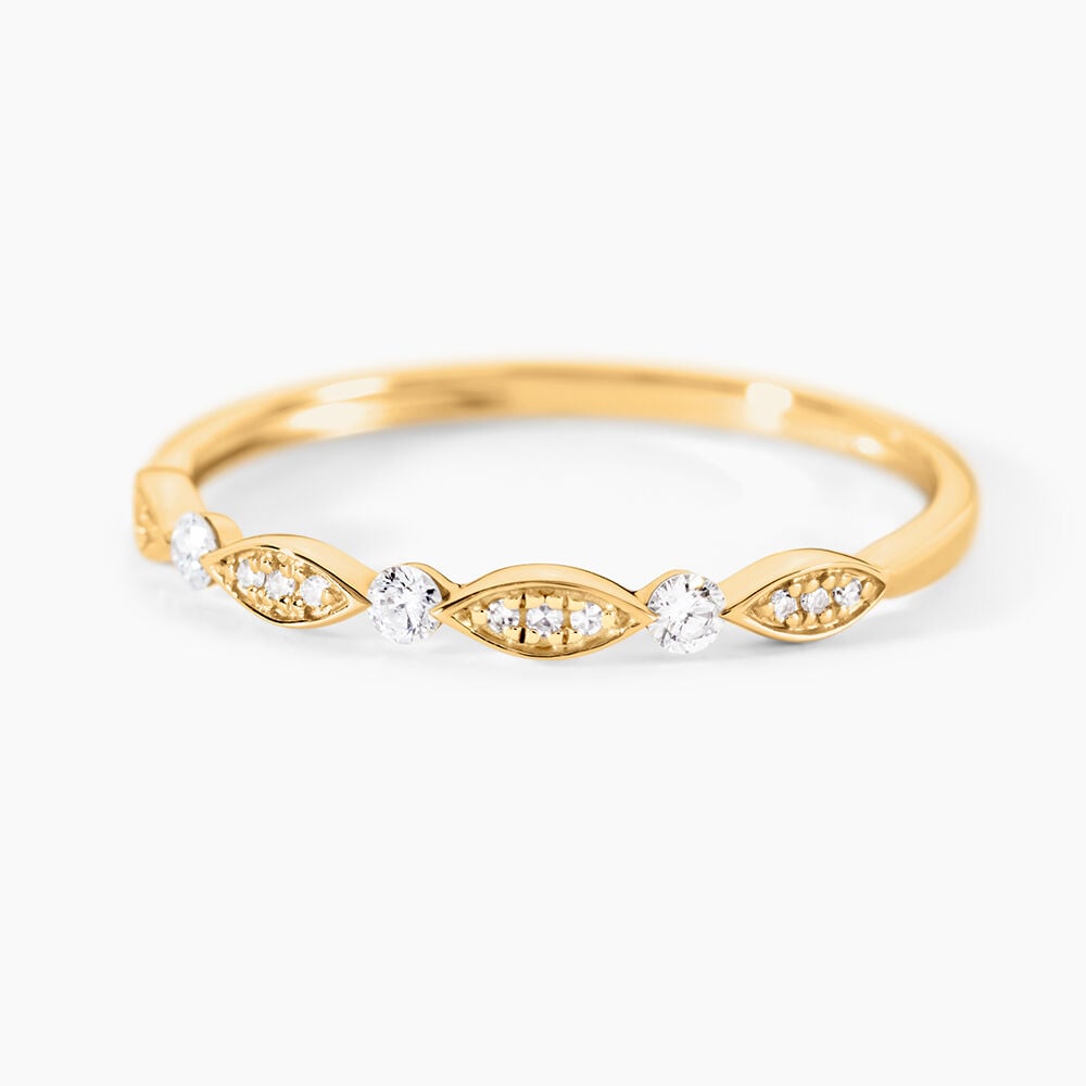 Alliance Llewella Or Jaune Diamant - Alliances avec pierres Femme | Marc Orian