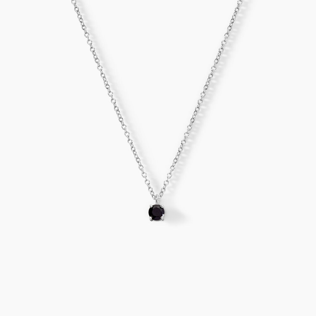 Collier Lylwenn Argent Blanc Oxyde De Zirconium Noir - Colliers solitaires Femme | Marc Orian