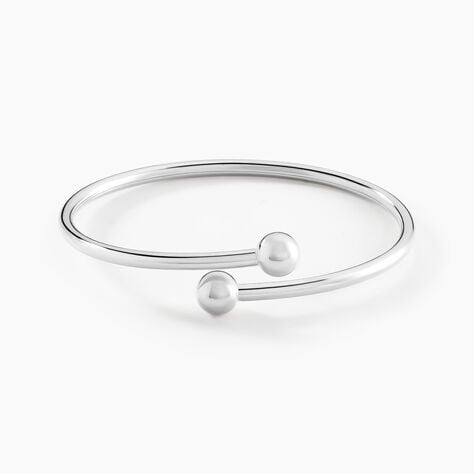 Bracelet Jonc No&ucirc;r Argent Blanc - Bracelets joncs Femme | Marc Orian