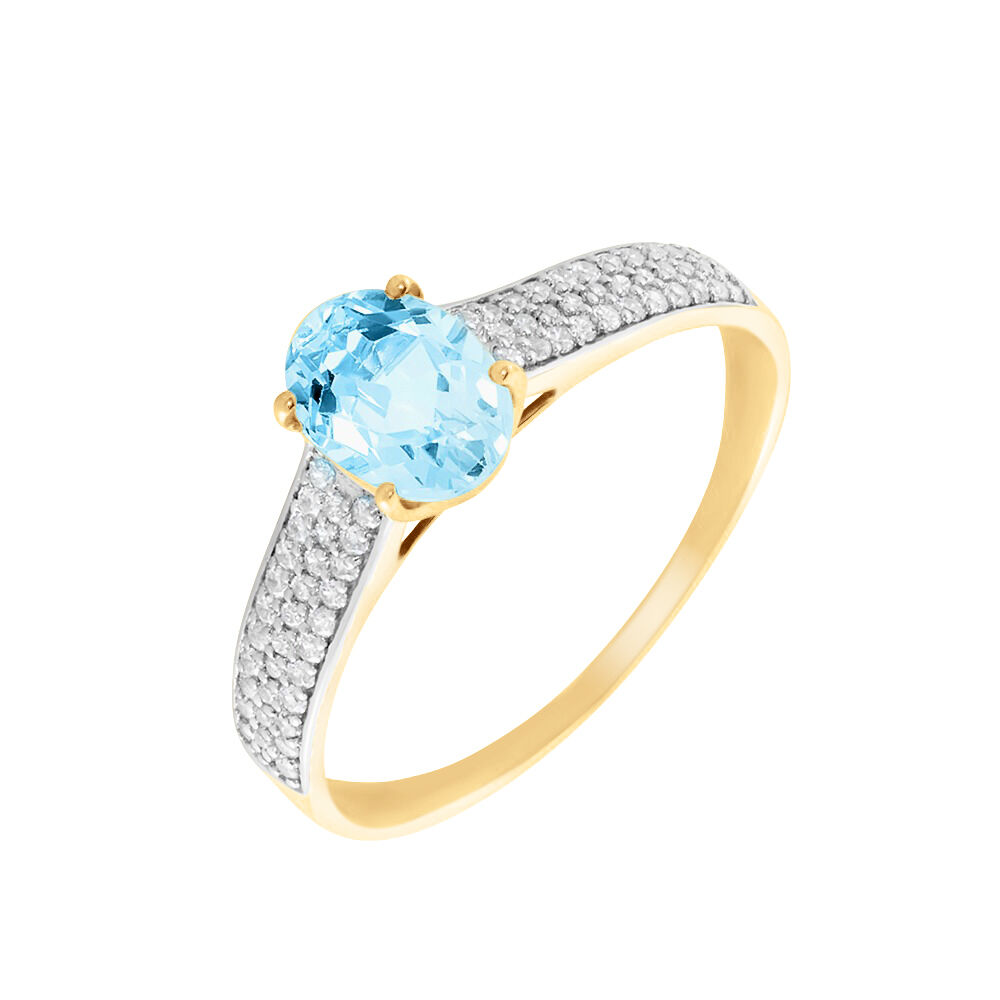 Bague Solitaire Crista Or Jaune Topaze Et Oxyde -  Femme | Marc Orian