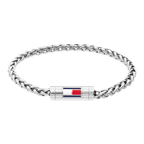 Bracelet Tommy Hilfiger Adjustable Barrel Acier Blanc - Bracelets cha&icirc;nes Homme | Marc Orian