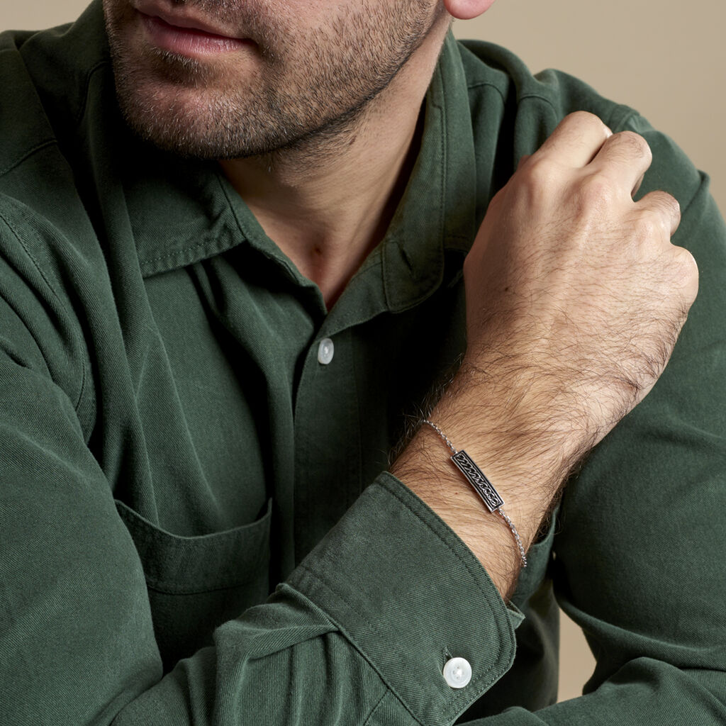 Bracelet Balthazar Argent Blanc - Bracelets chaînes Homme | Marc Orian