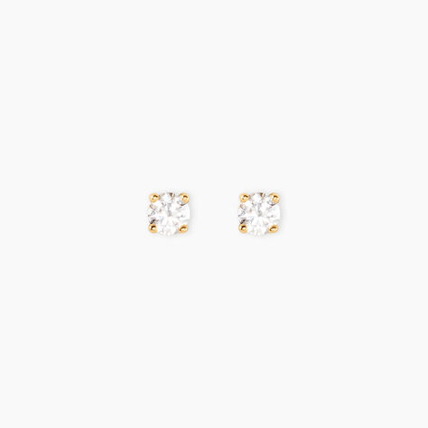 Boucles D'Oreilles Puces One Or Jaune Diamants - Boucles d'oreilles mariage Femme | Marc Orian