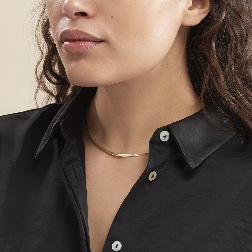 Collier Ivria Maille Heringbone Or Jaune - Chaines Femme | Marc Orian