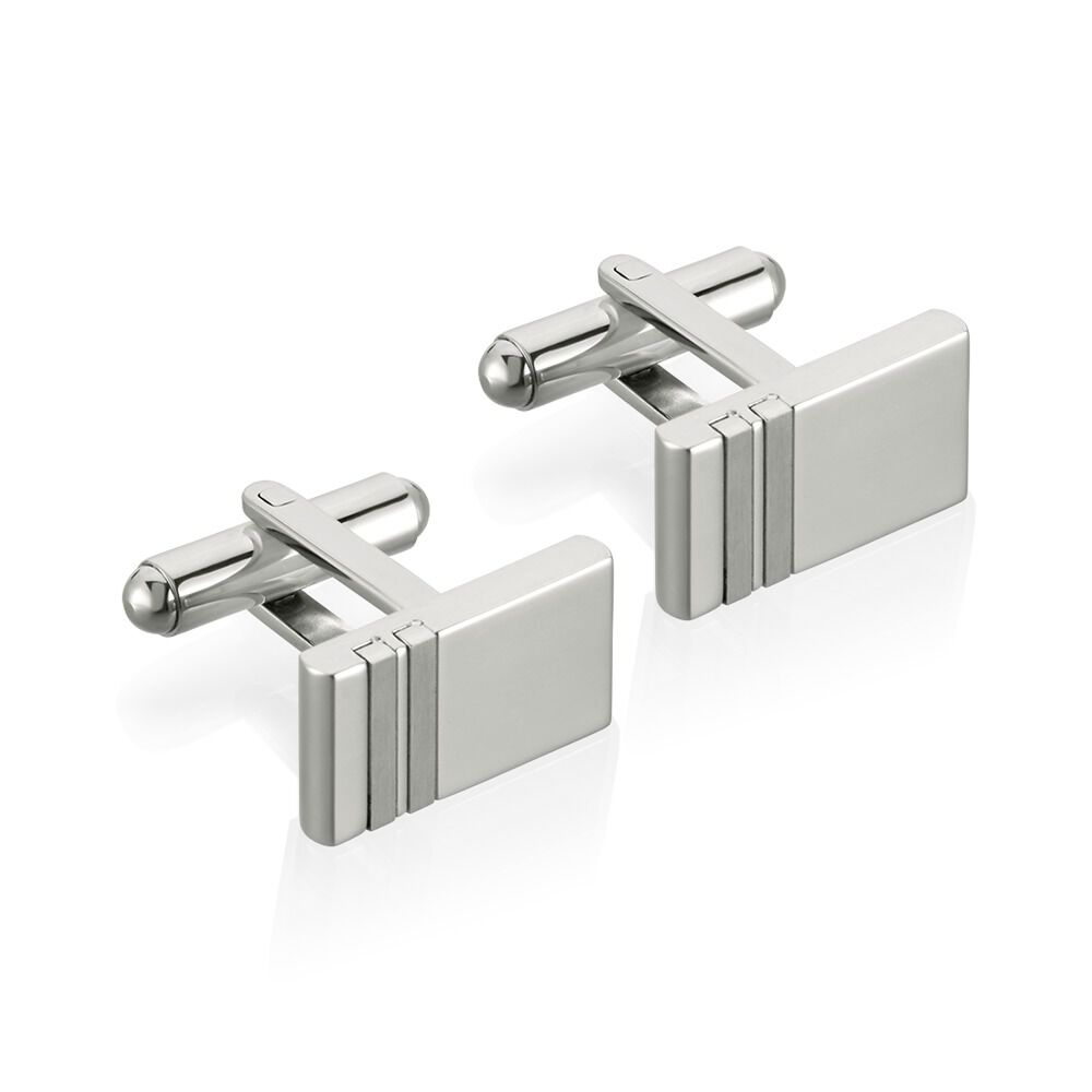 Boutons De Manchette Acier Blanc Moritz - Boutons de manchette Homme | Marc Orian