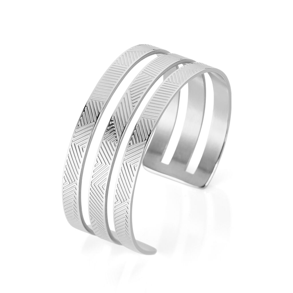 Bracelet Jonc Sirine Acier Blanc - Bracelets joncs Femme | Marc Orian