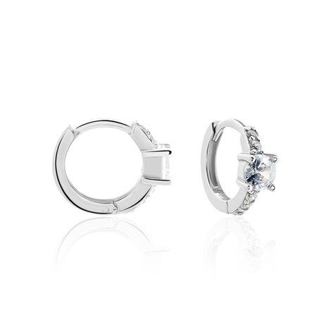 Créoles Argent Blanc Gregh Oxydes De Zirconium - Créoles Femme | Marc Orian