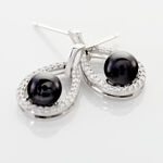 Boucles D'oreilles Pendantes Nerea Argent Blanc C&eacute;ramique Et Oxyde - Pendantes Femme | Marc Orian