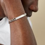 Bracelet Identit&eacute; Vivian Argent Blanc - Gourmettes Homme | Marc Orian