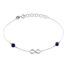 Bracelet Argent Rhodié Mojdeh Lapis Lazuli - Bracelets chaînes Femme | Marc Orian