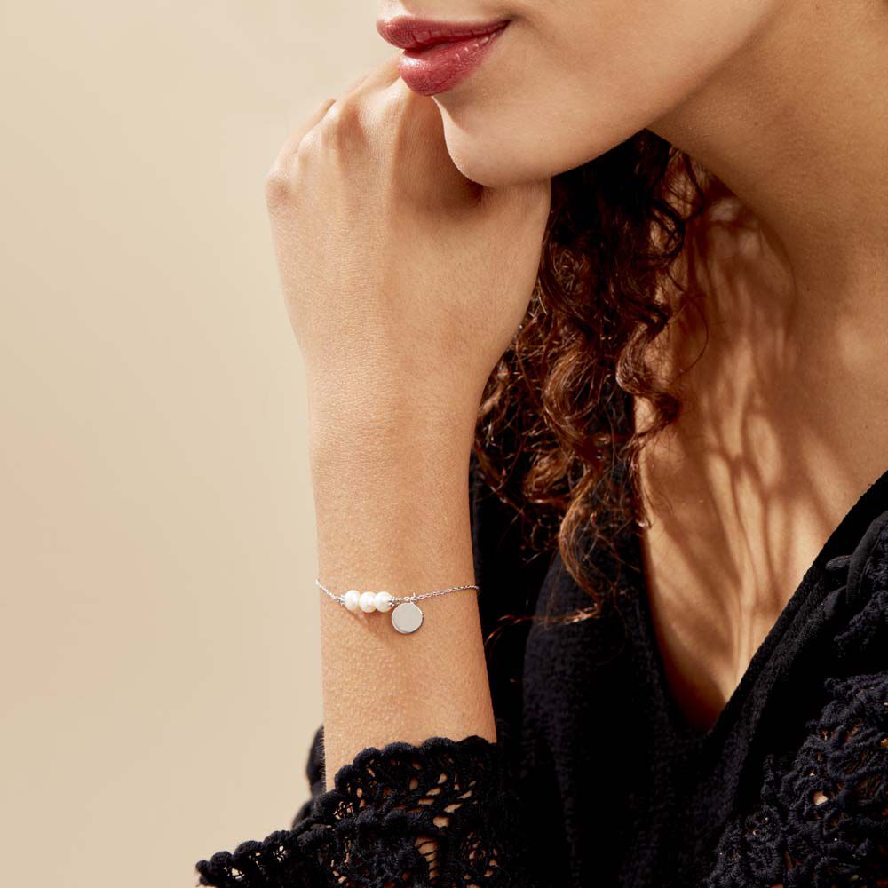 Bracelet Argent Letinno Perles - Bracelets chaînes Femme | Marc Orian