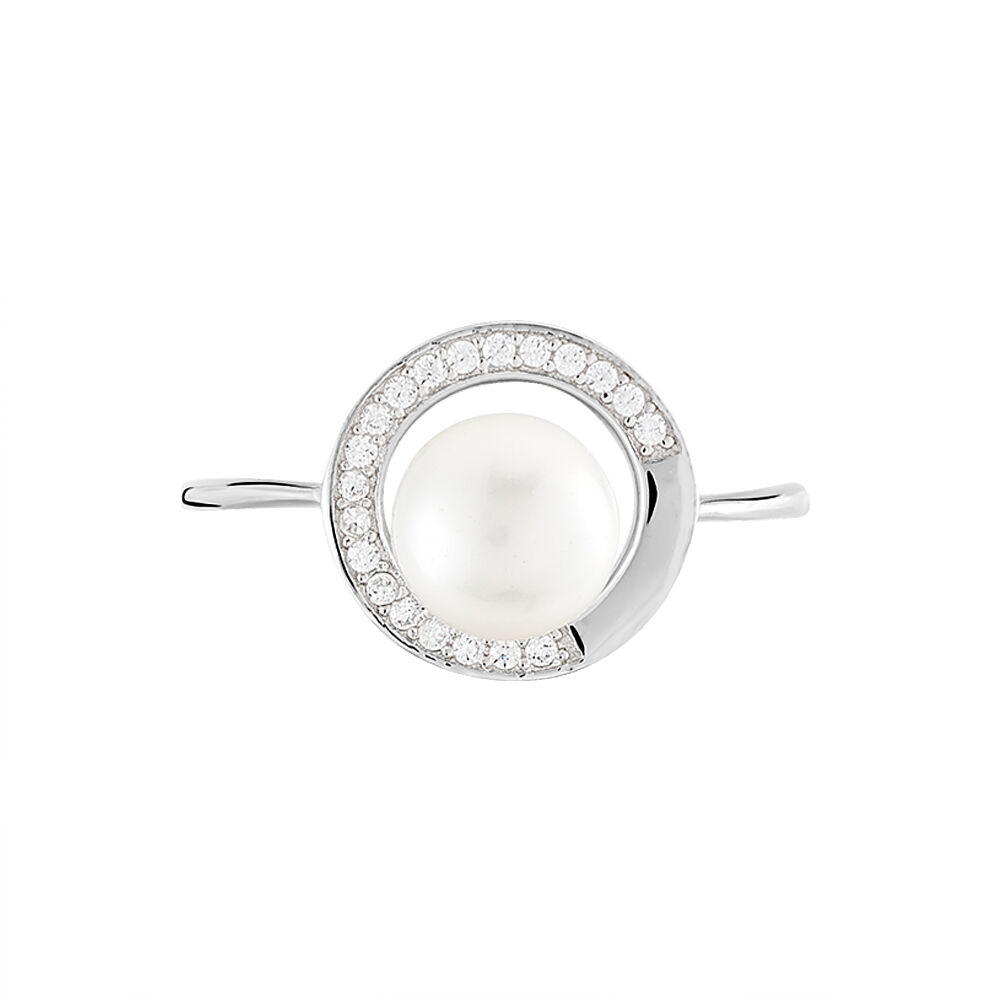 Bague Lenka Argent Blanc Perle De Culture Et Oxyde De Zirconium - Bijoux fantaisie Femme | Marc Orian