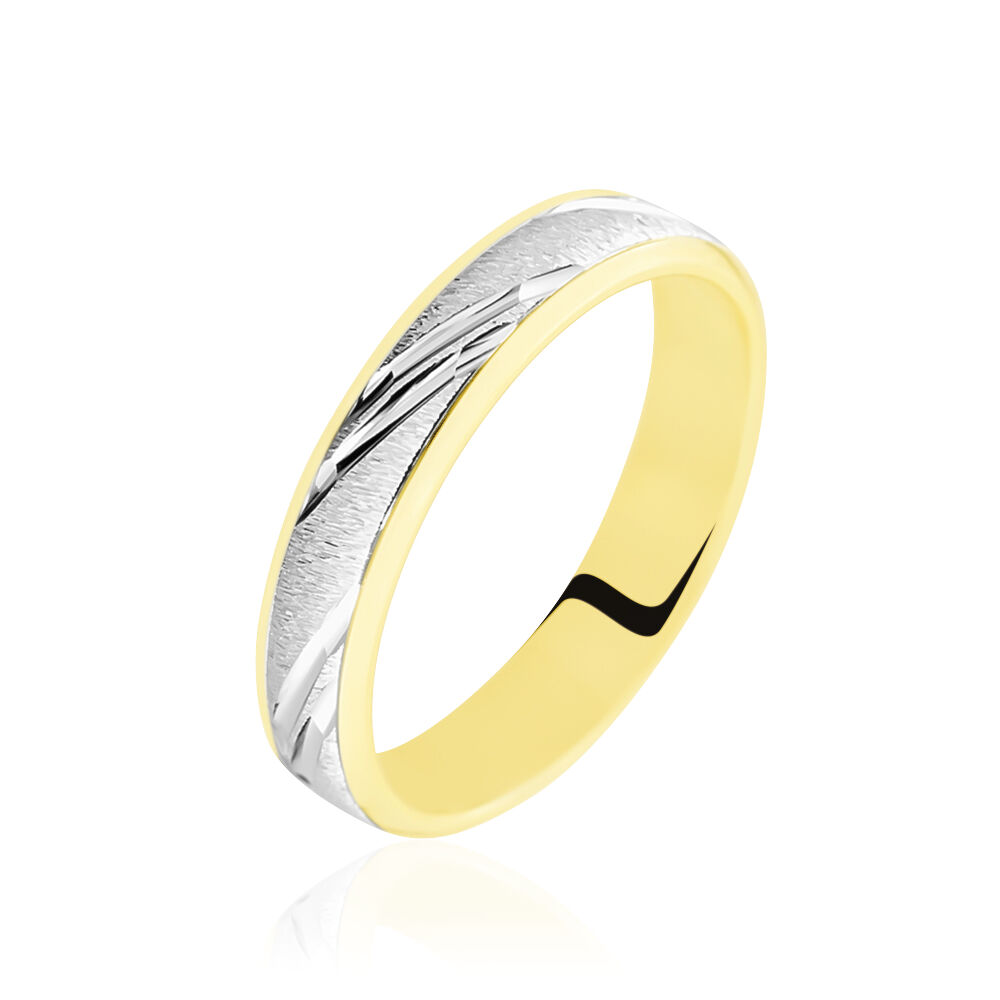 Alliance Ulisse Ruban Plat Or Bicolore - Alliances personnalisées Famille | Marc Orian