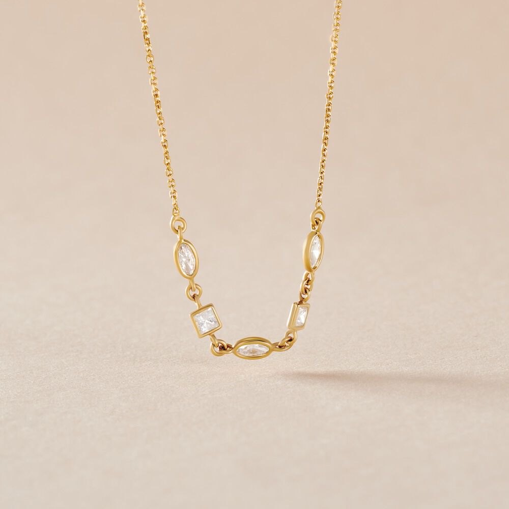 Collier Or Jaune Mercy Oxyde De Zirconium - Colliers avec pierres Femme | Marc Orian