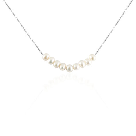 Collier Geraldina Argent Blanc Perle De Culture - Colliers avec pierres Femme | Marc Orian