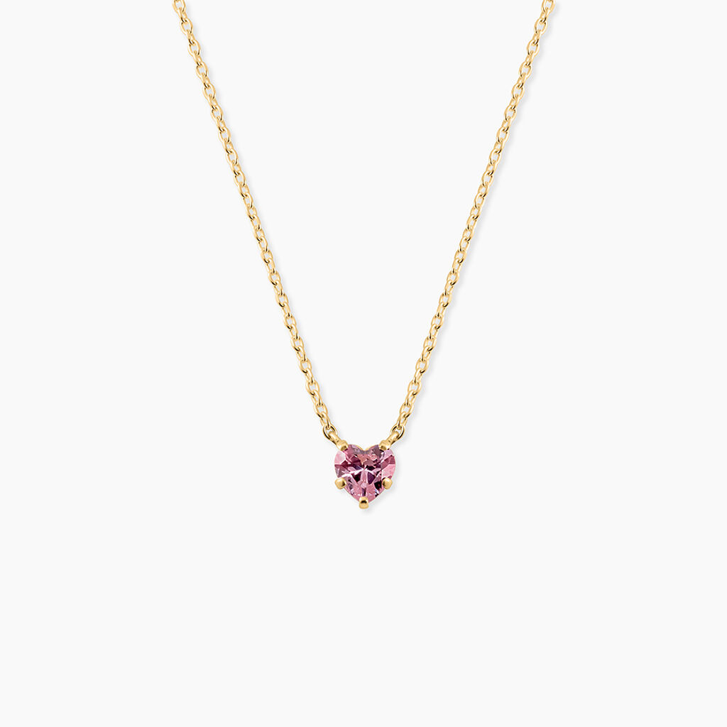 Collier Avaya Argent Dor&eacute; A L'Or 750/1000 Oxyde De Zirconium - Colliers avec pierres Enfant | Marc Orian