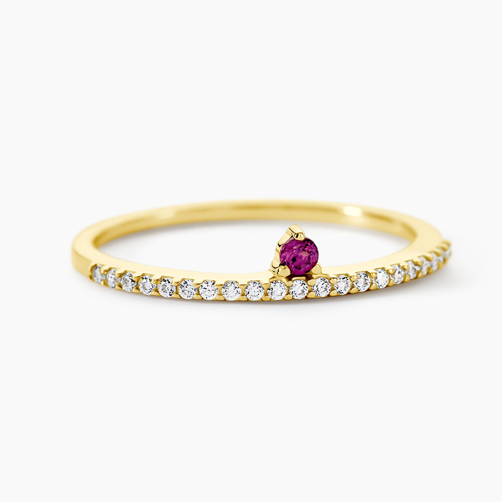 Bague Poem Argent Jaune Rhodolite Oxyde De Zirconium - Bijoux fantaisie Femme | Marc Orian