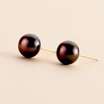 Boucles D'oreilles Puces Micaelle Teintees Or Jaune Perle De Culture - Puces Femme | Marc Orian