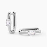 Cr&eacute;oles Oddone Argent Blanc Oxyde De Zirconium - Cr&eacute;oles Femme | Marc Orian