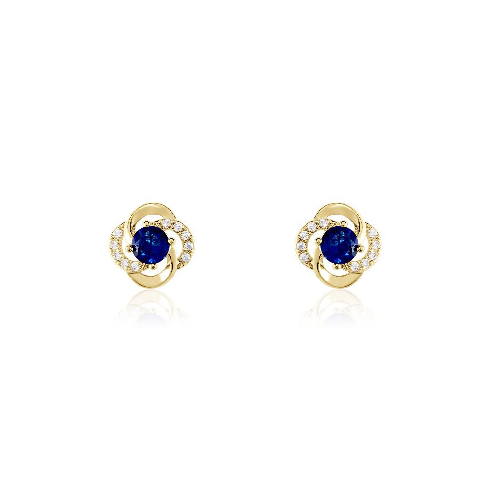 Boucles D'oreilles Puces Jaana Plaqué Or Jaune Verre Oxyde - Puces Femme | Marc Orian