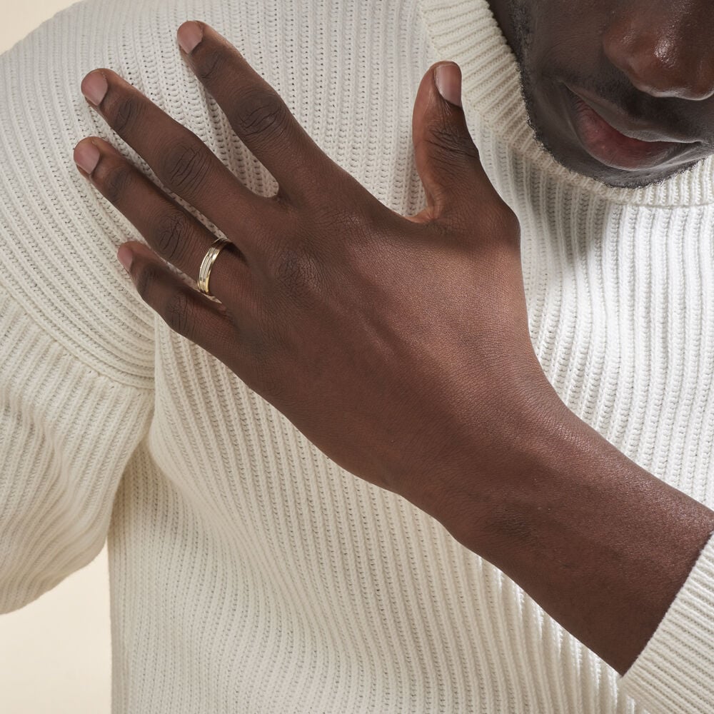 Alliance Prescilia Ruban Plat Or Bicolore - Alliances duo Unisex | Marc Orian