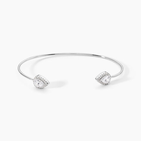 Bracelet Jonc Maddie Argent Blanc Oxyde De Zirconium - Bracelets joncs Femme | Marc Orian