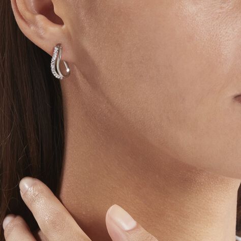 Créoles Hera Or Blanc Strass - Boucles d'oreilles Créoles Femme | Marc Orian