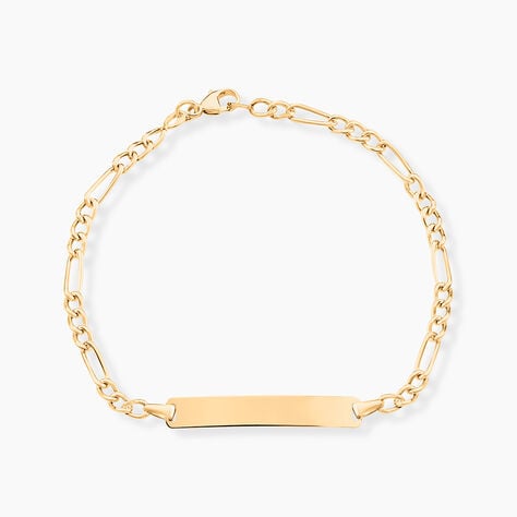 Bracelet Identit&eacute; Bartolomee Maille Alternee 1/3 Or Jaune - Gourmettes Enfant | Marc Orian