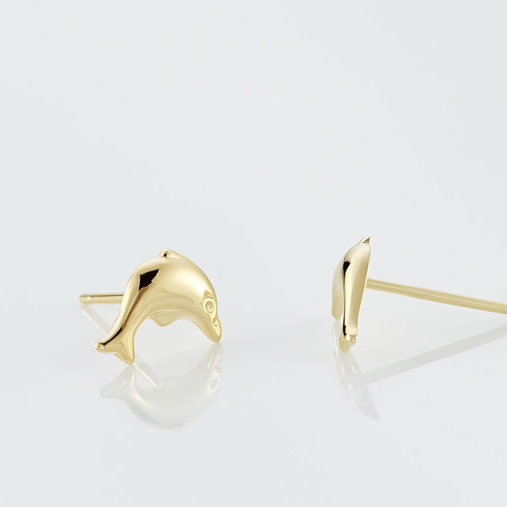 Boucles D'oreilles Puces Fulvie Dauphin Or Jaune - Puces Femme | Marc Orian