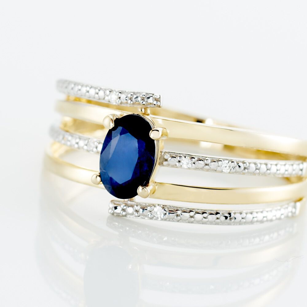 Bague Or Jaune Carissa Saphir Diamants - Solitaires Femme | Marc Orian