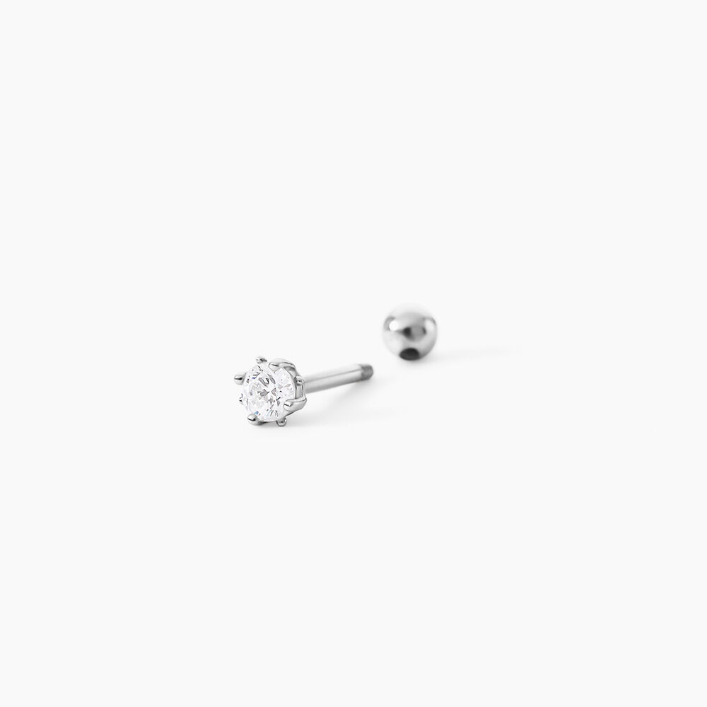 Piercing D'oreilles Joanina 2 Or Blanc Oxyde - Piercings Femme | Marc Orian