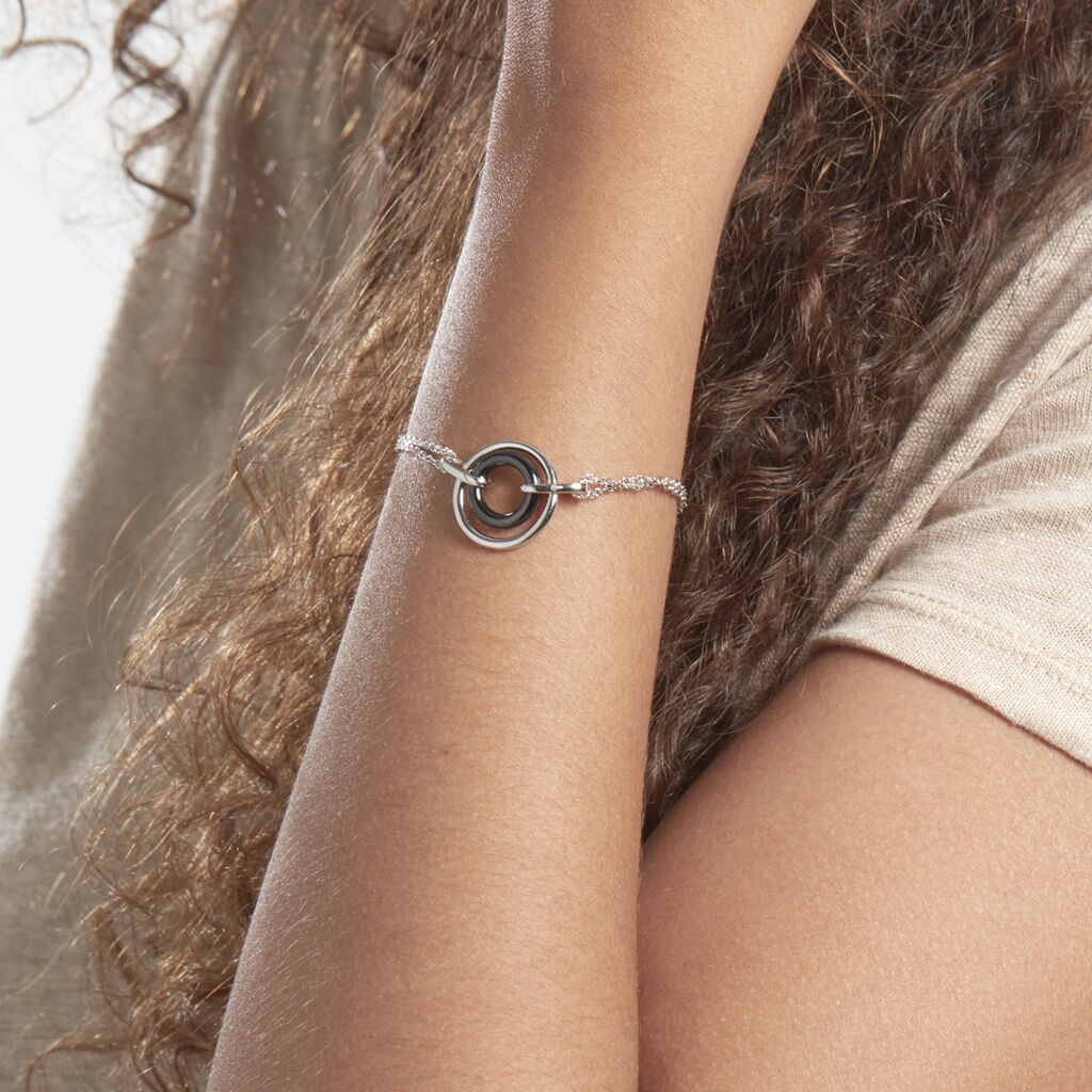 Bracelet Ina Argent Blanc Céramique Et Oxyde De Zirconium - Bracelets chaînes Femme | Marc Orian