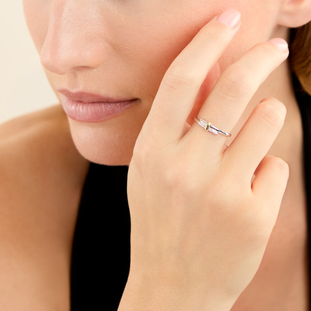Bague Or Jaune et Argent Blanc Oxyde De Zirconium - Bagues avec pierre Femme | Marc Orian