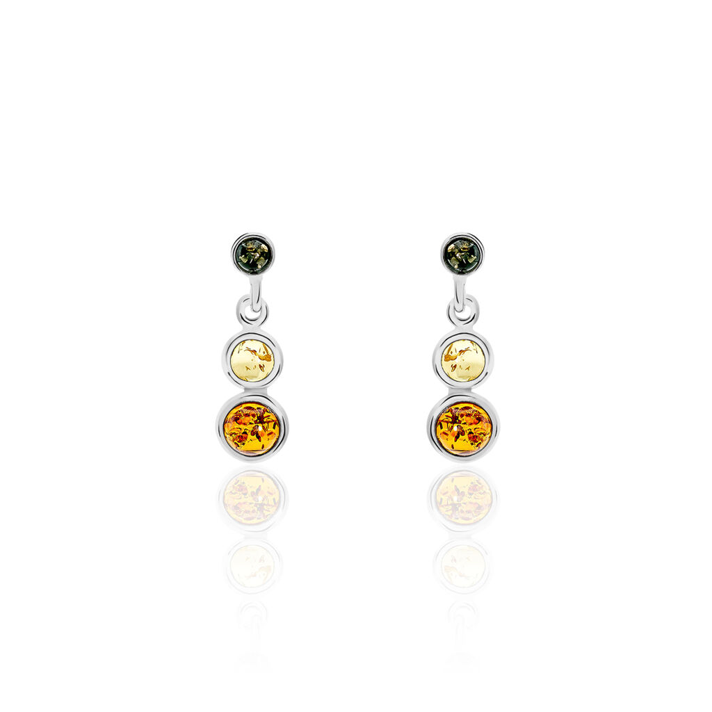 Boucles D'oreilles Argent Blanc Rosalie Ambres - Pendantes Femme | Marc Orian