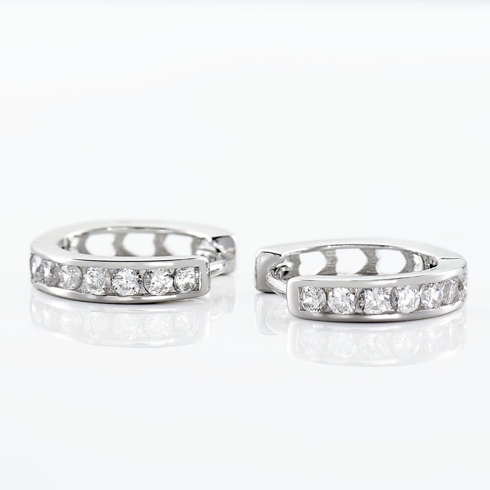 Créoles Anne-sixtine Argent Blanc Oxyde De Zirconium - Créoles Femme | Marc Orian