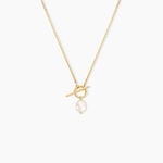 Collier Pearly Argent Dor&eacute; A L'Or 750/1000 Perle De Culture - Colliers avec pierres  | Marc Orian