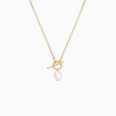 Collier Pearly Argent Dor&eacute; A L'Or 750/1000 Perle De Culture - Colliers avec pierres  | Marc Orian
