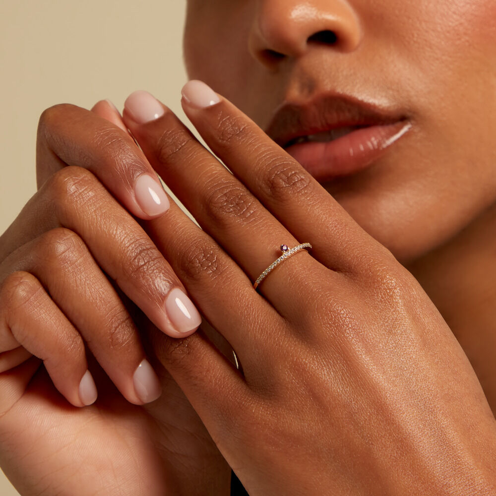 Bague Poem Argent Jaune Rhodolite Oxyde De Zirconium - Bijoux fantaisie Femme | Marc Orian