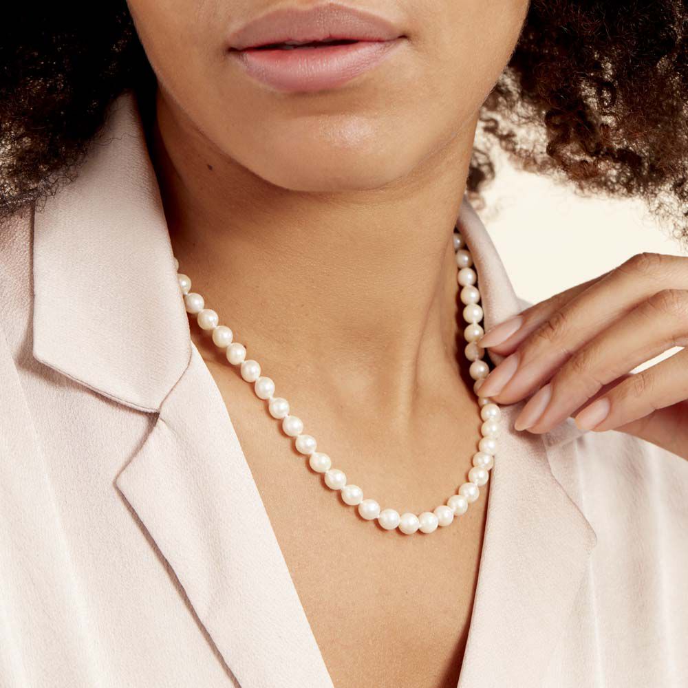 Collier Akoya Or Jaune Perle De Culture D'akoya - Colliers avec pierres Femme | Marc Orian