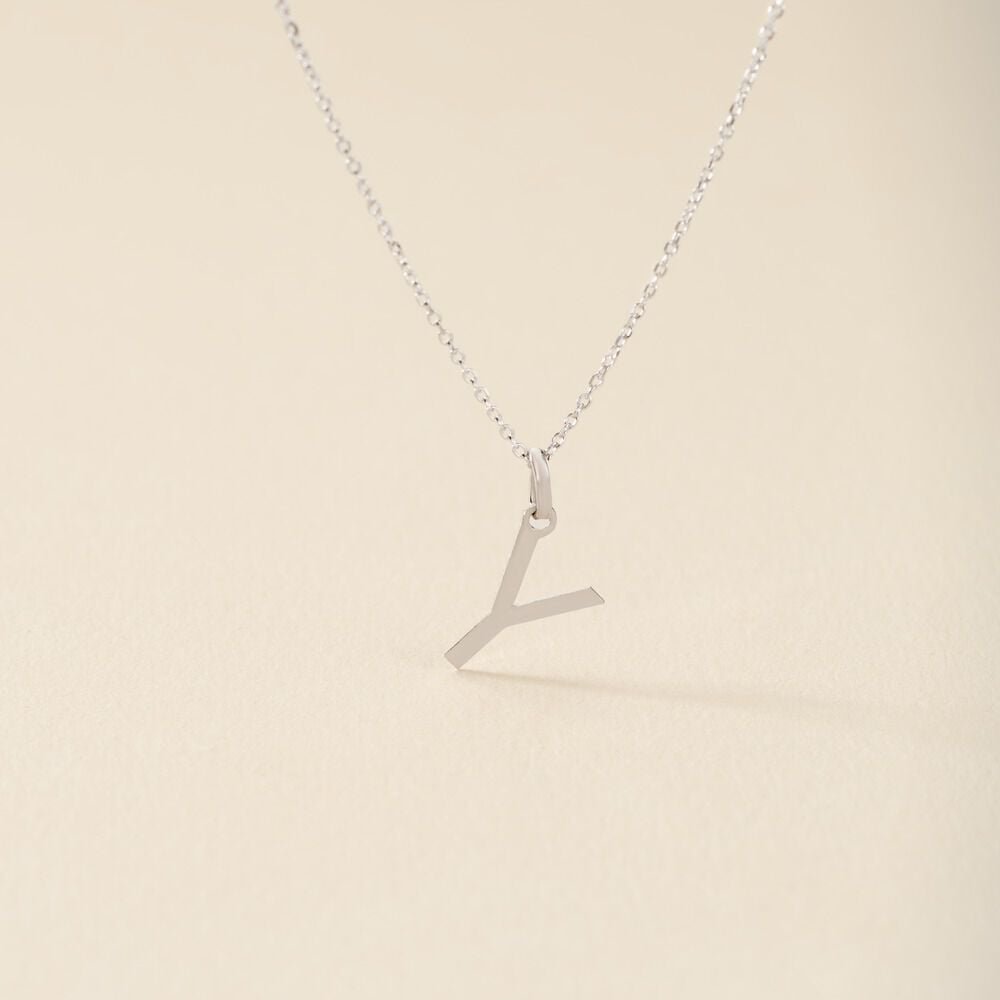 Pendentif Ionia Lettre Or Blanc - Pendentifs Famille | Marc Orian