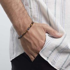 Bracelet Acier Blanc Delfino œil De Tigre Sodalite - Bracelets chaînes Homme | Marc Orian