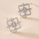 Boucles D'oreilles Puces Vasya Or Blanc Diamant - Puces Femme | Marc Orian