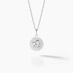 Pendentif Hanita Ange Rond Satine Or Blanc - Bijoux personnalis&eacute;s Enfant | Marc Orian