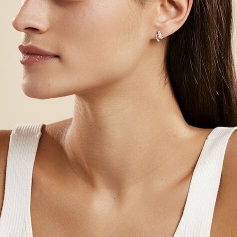 Boucles D'oreilles Puces Loubra Or Jaune Emeraude - Clous d'oreilles Femme | Marc Orian
