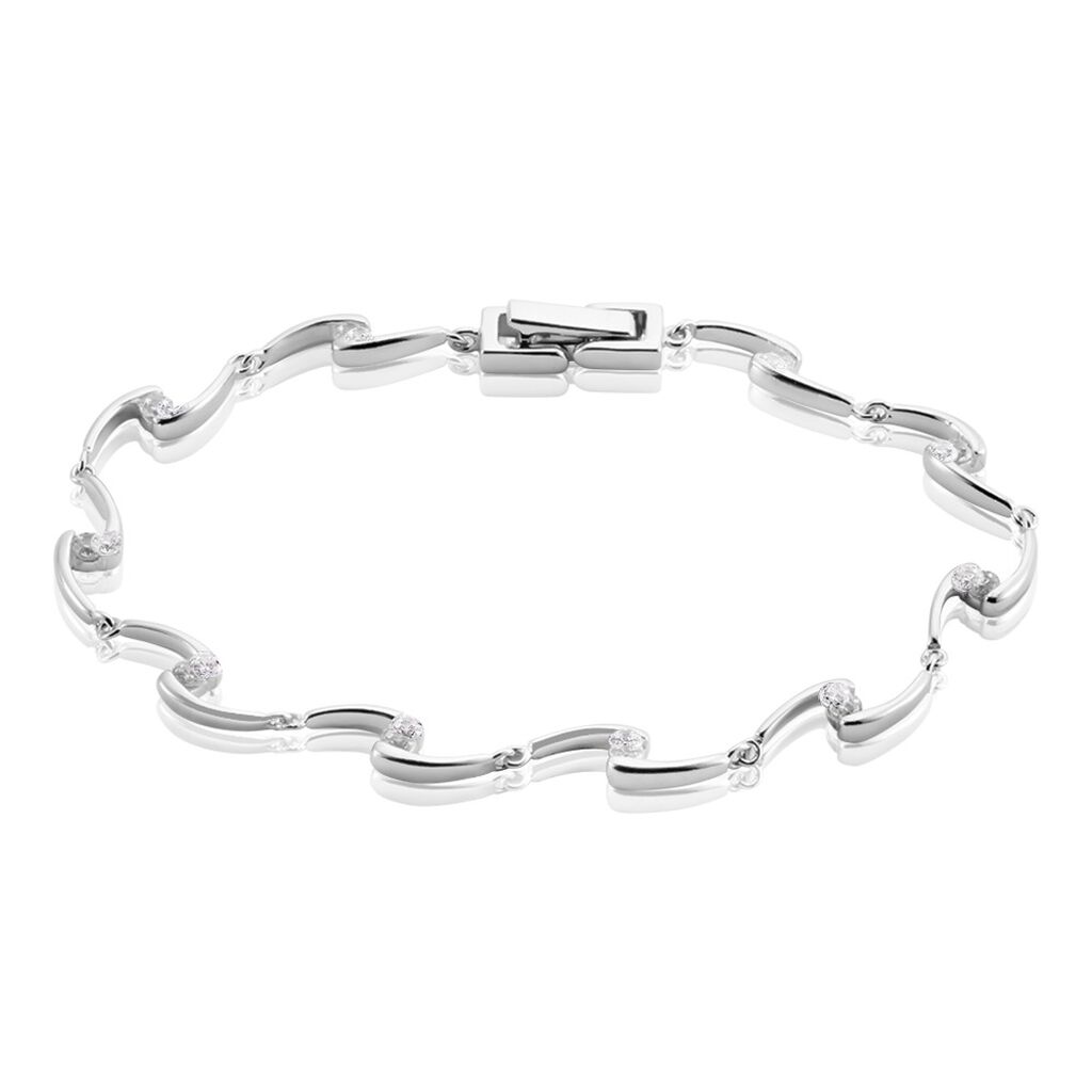 Bracelet Ezia Argent Blanc Oxyde De Zirconium - Bracelets cha&icirc;nes Femme | Marc Orian
