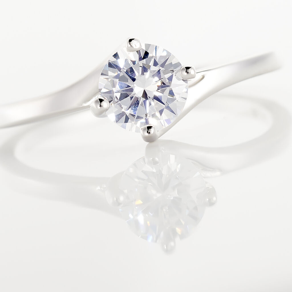 Bague Afsa Argent Blanc Oxyde De Zirconium - Bagues Solitaire Femme | Marc Orian