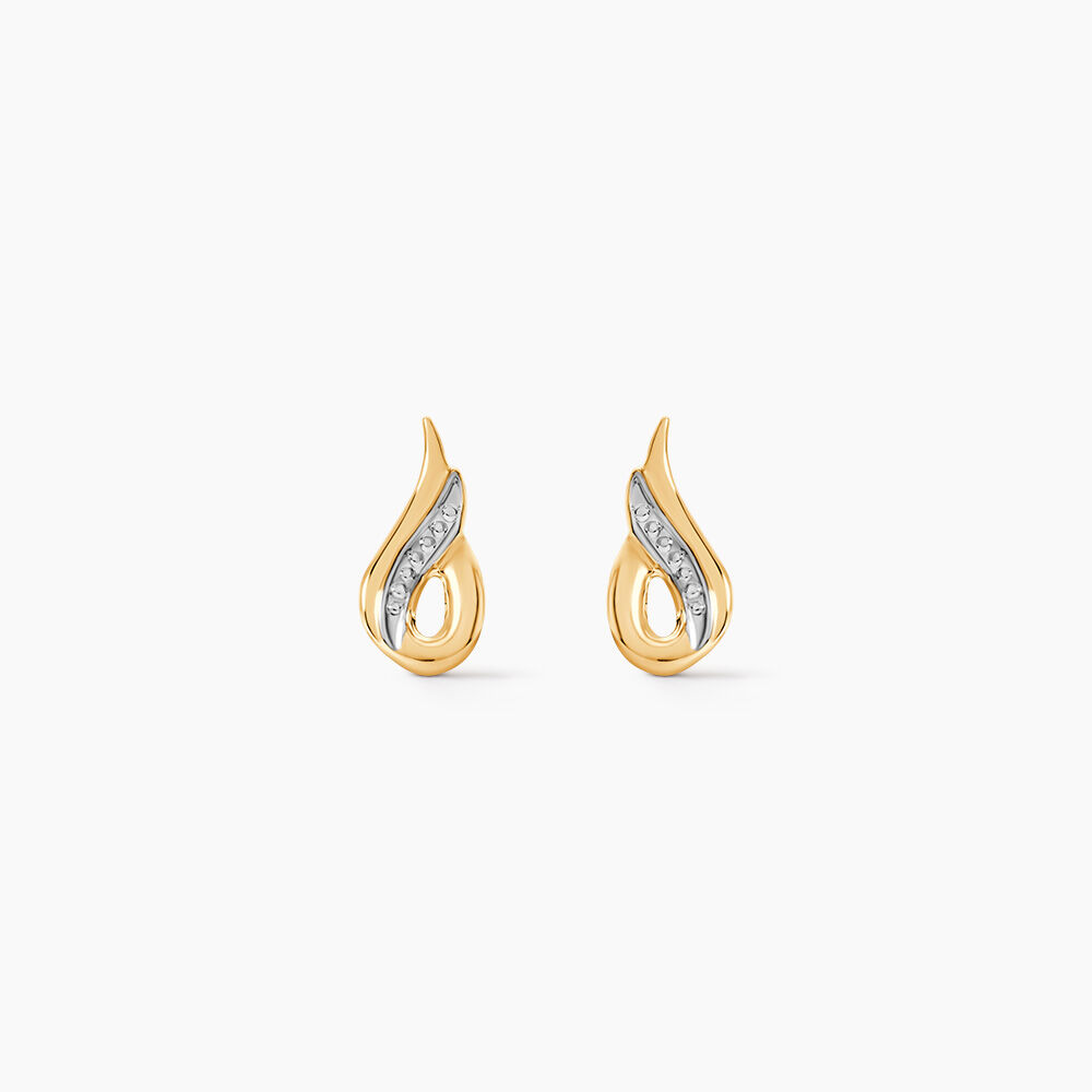 Boucles D'oreilles Puces Anila Gouttes Or Bicolore - Puces Femme | Marc Orian