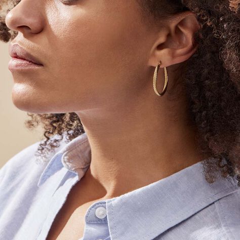 Créoles Acier Doré Pascau - Boucles d'oreilles Créoles Femme | Marc Orian